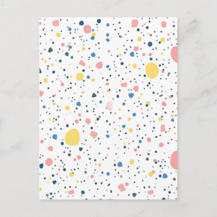 Moderne Terrazzo-Confetti-Punkte-Muster Pastell Postkarte