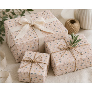 Moderne Terrazzo-Muster-Beige-Verpackungspapier Geschenkpapier