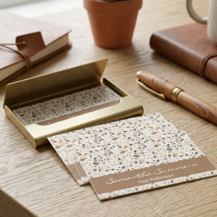 Moderne Terrazzo Steinchen-Muster Art Deco Visitenkarte