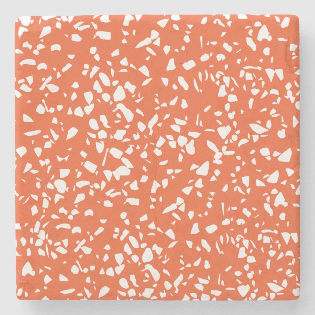 Moderne Terrazzo Untersetzer Orange (Vorderseite)