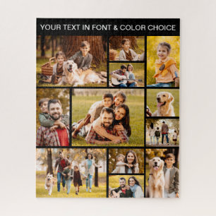 Moderne Text- Collage mit 12 Fotos