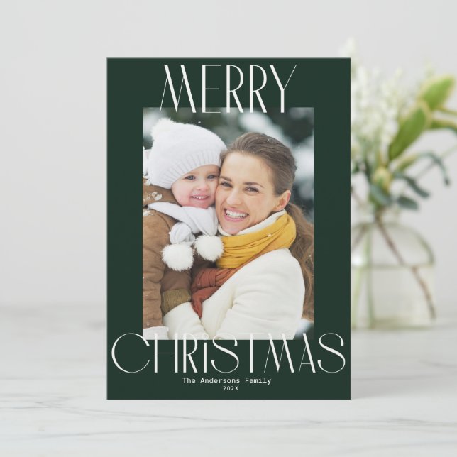 moderne Text-Weihnachtskarte Feiertagskarte (Stehend Vorderseite)