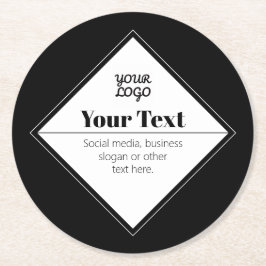 Moderne Textgestaltung & Ihr Logo Runder Pappuntersetzer