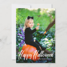 Moderne TextHalloween-Vollblutfoto-Karte