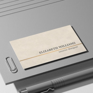 Moderne Textilien Beige Kupfer Linie Innenarchitek Visitenkarte