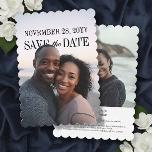 Moderne Textschicht mit gewelltem Rand PhotoPop Save The Date