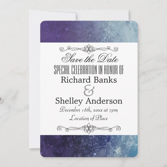 Moderne Textur Extravagant Save The Date (Vorderseite)