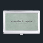 Moderne Textur Farbe Grün Farbe Maßgeschneidert  Visitenkarten Dose<br><div class="desc">Modern Texturierte Sage Green Abstrakt Watercolor Berufliche Visitenkarte Case</div>