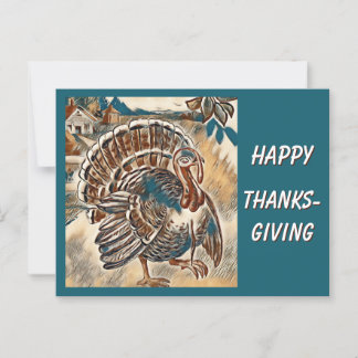 Moderne Thanksgiving-Truthahn-Postkarte Postkarte