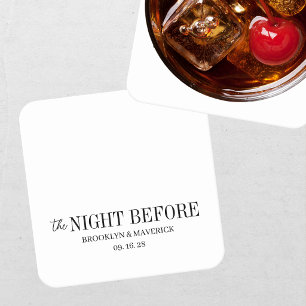 Moderne The Night Before Hochzeitsprobe Rechteckiger Pappuntersetzer