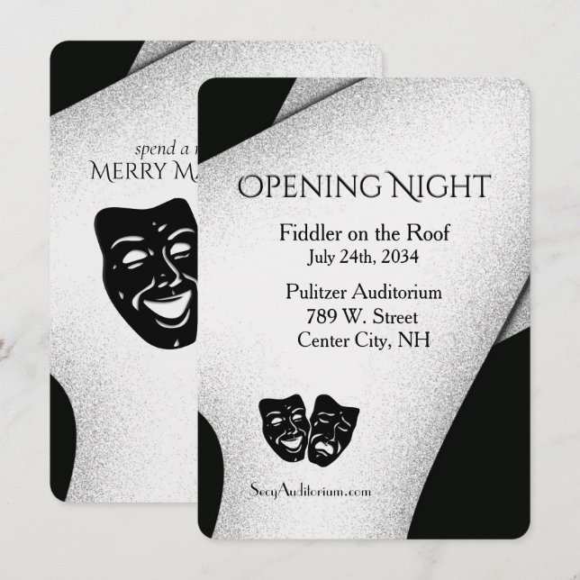 Moderne Theatereinladung Einladung (Vorne/Hinten)