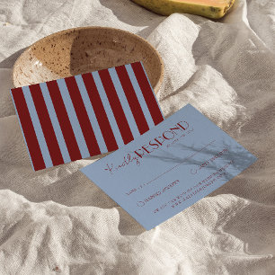Moderne tiefe Rot-Blau-Klassische-fantastische Hoc RSVP Karte