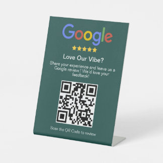 Moderne tiefe Türkis Google Review benutzerdefinie Sockelschild