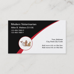 Moderne Tierarzt-Logo-Emblem Visitenkarten Visitenkarte