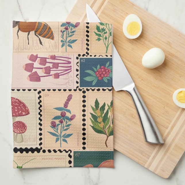 Moderne Tiere aus der Mitte des Jahrhunderts und b Geschirrtuch (Viertel Falte)