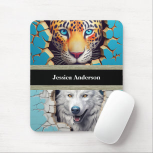 Moderne Tiere, Leopard Wolf Mousepad