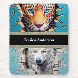Moderne Tiere, Leopard Wolf Mousepad