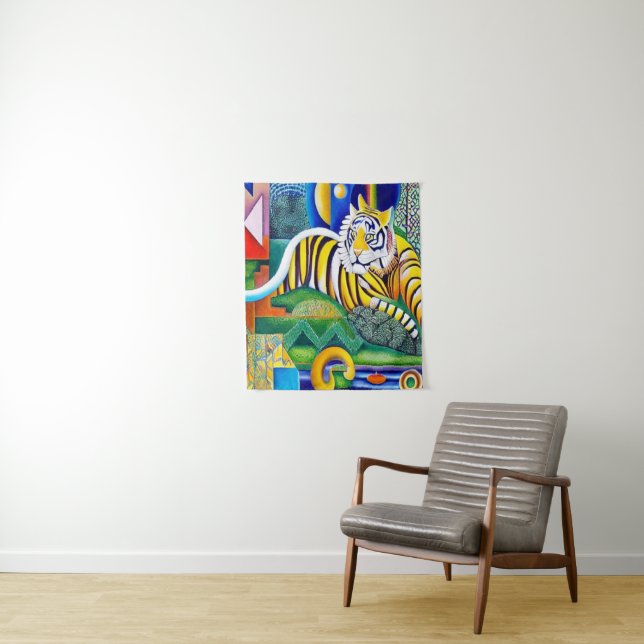 Moderne Tiger Art - Augenblick Wandteppich (Beispiel)
