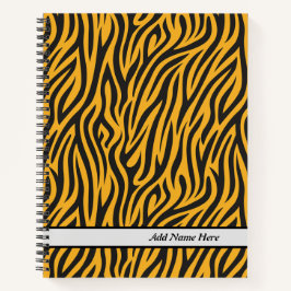 Moderne Tiger Print, benutzerdefinierbarer Name Notizbuch