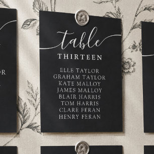 Moderne Tinte Schwarz und Elfenbein-Hochzeit Tischnummer
