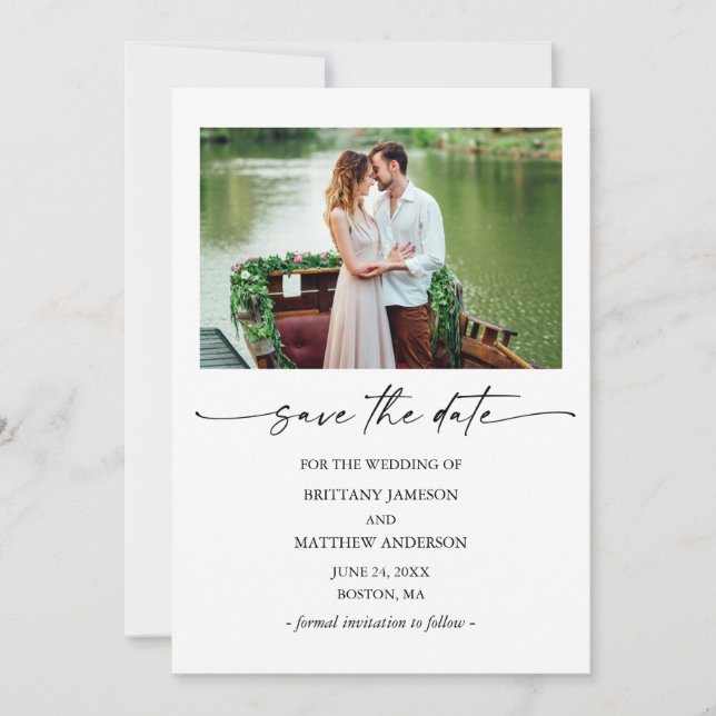 Moderne Tintenpatronen-Foto Minimalistisch Save The Date (Vorderseite)