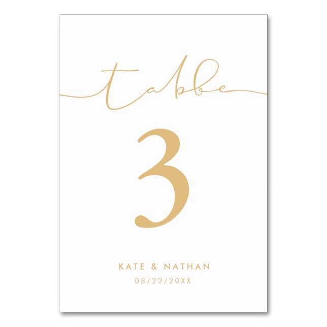 Moderne Tischnummer (Vorderseite)