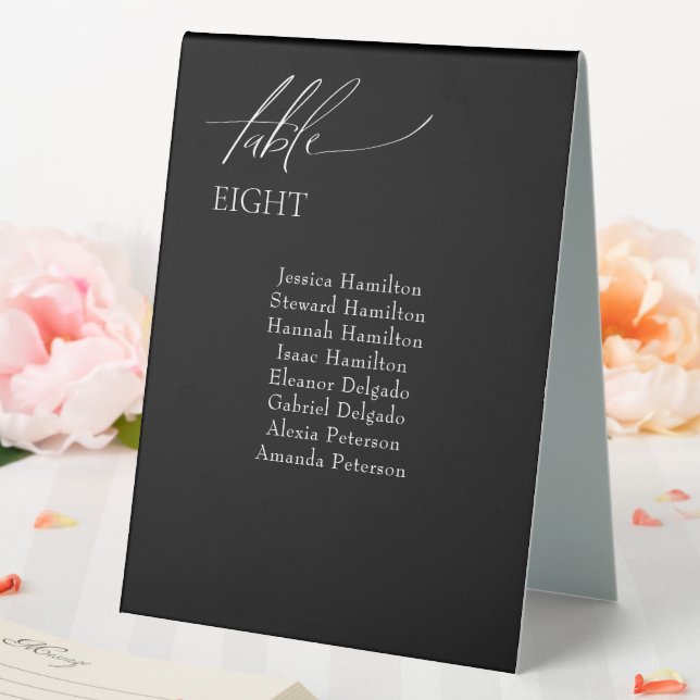 Moderne Tischnummer für Hochzeitsgäste Tischaufsteller (In Situ (Hochzeit))