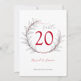 Moderne Tischnummer & Menü für Hochzeiten (grau)