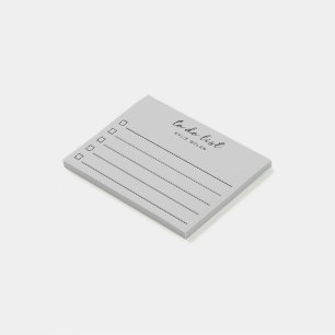 Moderne To-Do-Liste Graue Checkbox Liniiert  Post-it Klebezettel
