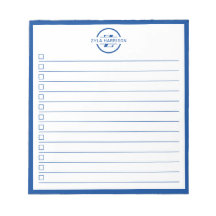 Moderne To-Do-Liste mit blauem Monogramm-Namen 14