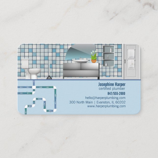 moderne Toilettenwäschekarte Visitenkarte (Vorderseite)