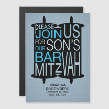 Moderne Torah Bar Mitzvah Grau Blau