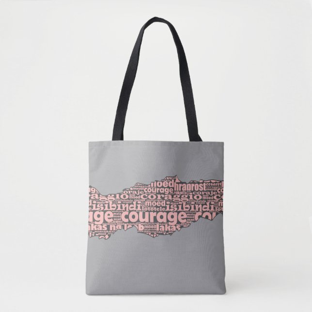 Moderne Torn Gray & Pink Courtypografie Tasche (Vorderseite)