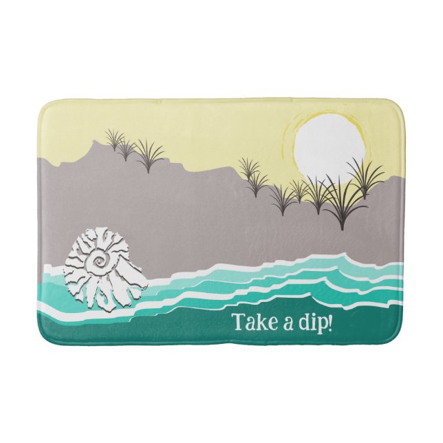 Moderne Torn Sunset Beach Muschel - Tauchen Sie ei Badematte (Vorderseite)