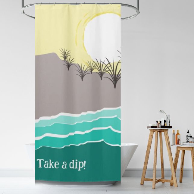 Moderne Torn Sunset Beach Muschel - Tauchen Sie ei Duschvorhang (Modern Torn Sunset Beach Shell - Take A Dip! Shower Curtain)