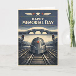 Moderne Train Streamline Memorial Day  Karte