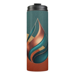 Moderne Tränenwelle Türkis Kupfer Gold Thermosbecher