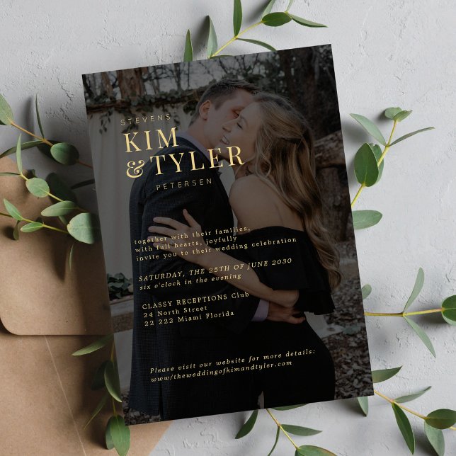 Moderne, transparente Foto-Overlay-Hochzeit Einladung (Von Creator hochgeladen)