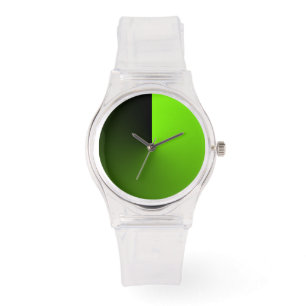 Moderne Transparenz mit grünem Schwarz-Gras-Dial Armbanduhr