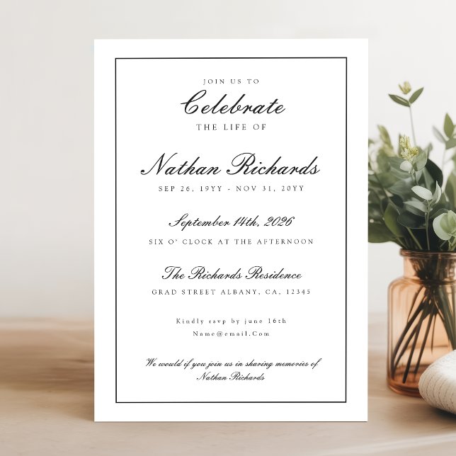 Moderne Trauerfeier Funeralprogramm Karte (Von Creator hochgeladen)