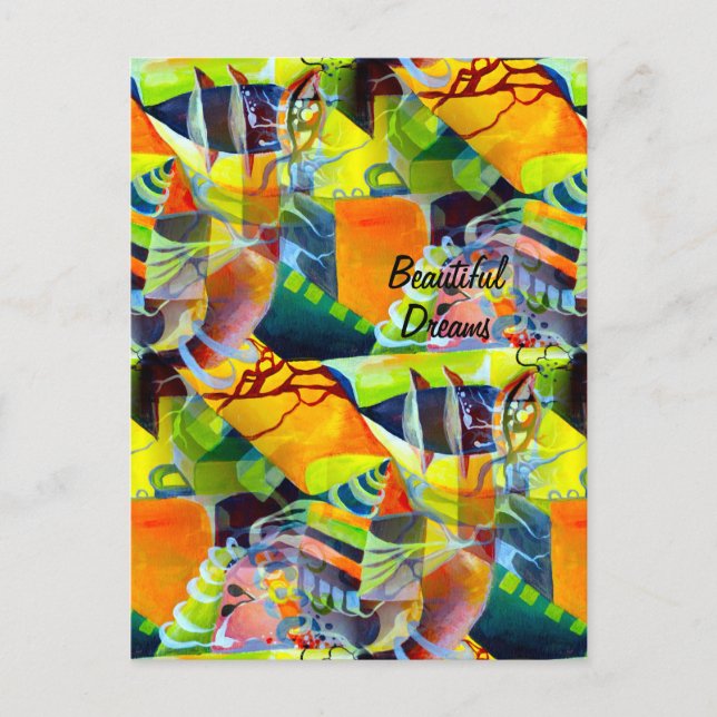 Moderne Träume im Wasserfarbenspiel Postkarte (Vorderseite)