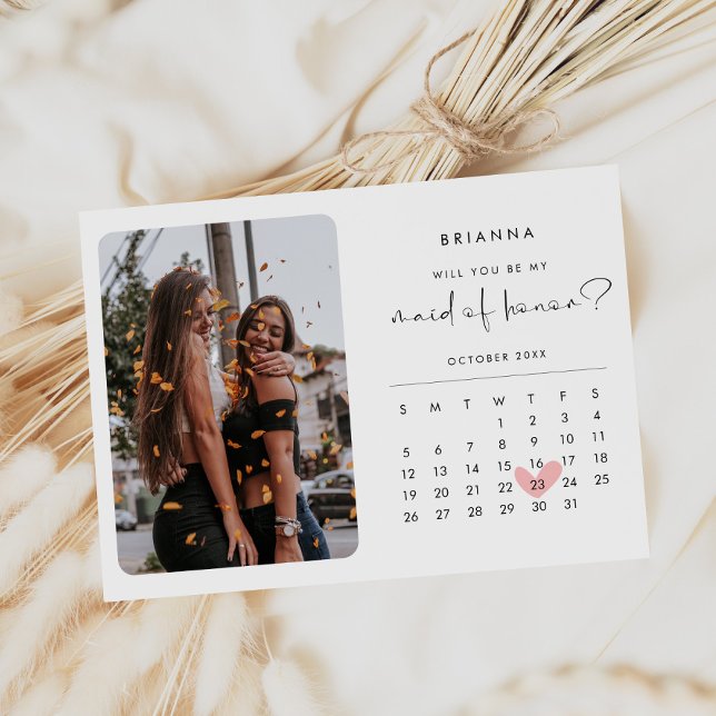 Moderne Trauzeugin Vorschlag Foto Kalender Einladung (Von Creator hochgeladen)