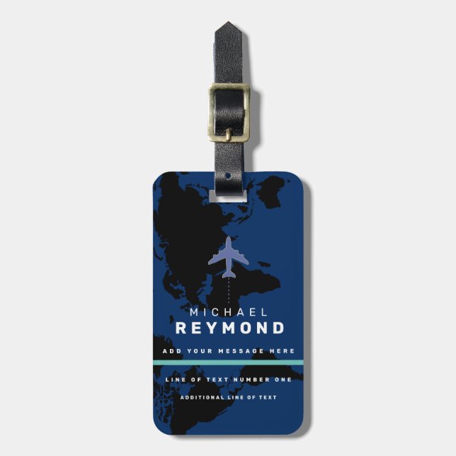Moderne Travel Bag Tag mit individuelle Name Gepäckanhänger (Vorderseite vertikal)