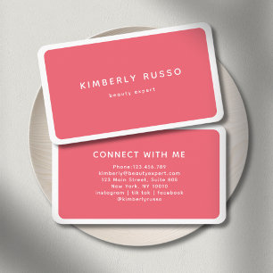 Moderne Trend-Salon Rot-Pink Visitenkarte