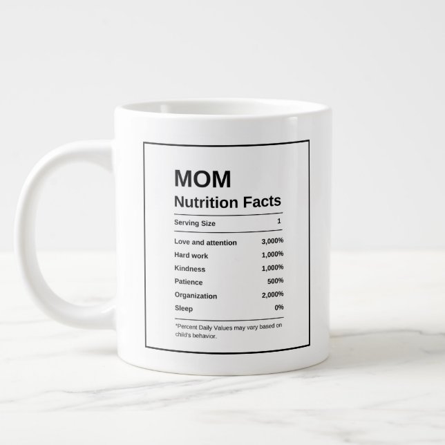 Moderne Trendfarben-Weiß-Mama - Fakten Jumbo-Tasse (Links)