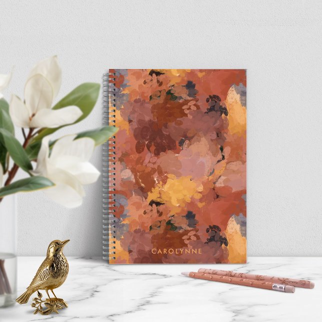 Moderne, trendige Abstrakte Herbstfarben Notizblock (Modern Trendy Abstract Fall Colors Notebook)