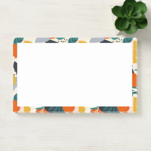 Moderne, trendige Aprikose und Blätter Post-it Klebezettel
