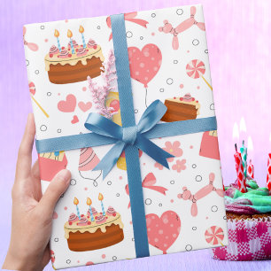 Moderne Trendige Chic Mädchenhaft Rosa Schleife & Geschenkpapier
