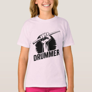 Moderne trendige Drummerfaust mit Drumsticks T-Shirt