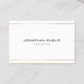 Moderne, trendige Elegant Gold gestreift Schlicht  Visitenkarte